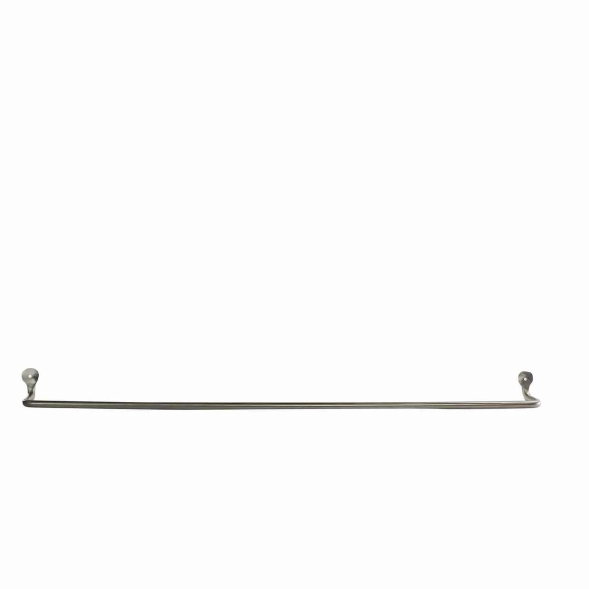 Benzara BM209865 32 Inch Tubular Metal Wall Mounting Bar Hanger, Silver