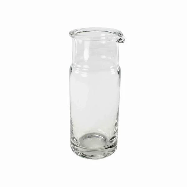Benzara BM209893 Pitcher Shape Hand Blown Glass Frame Carafe, Medium, Clear