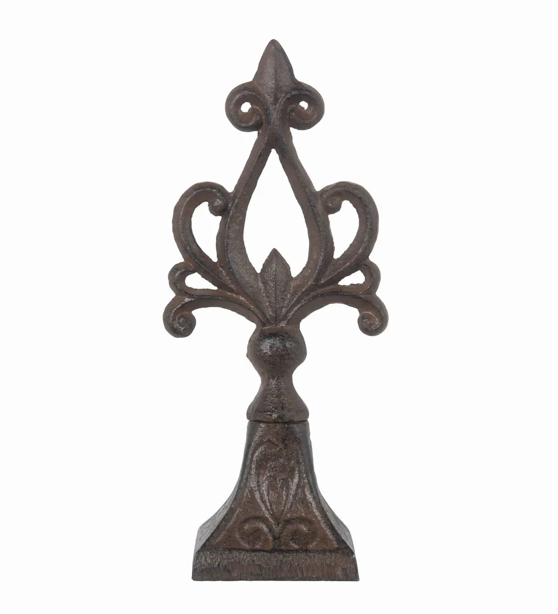 Benzara Metal Finial Table Decor with Stable Base, Brown