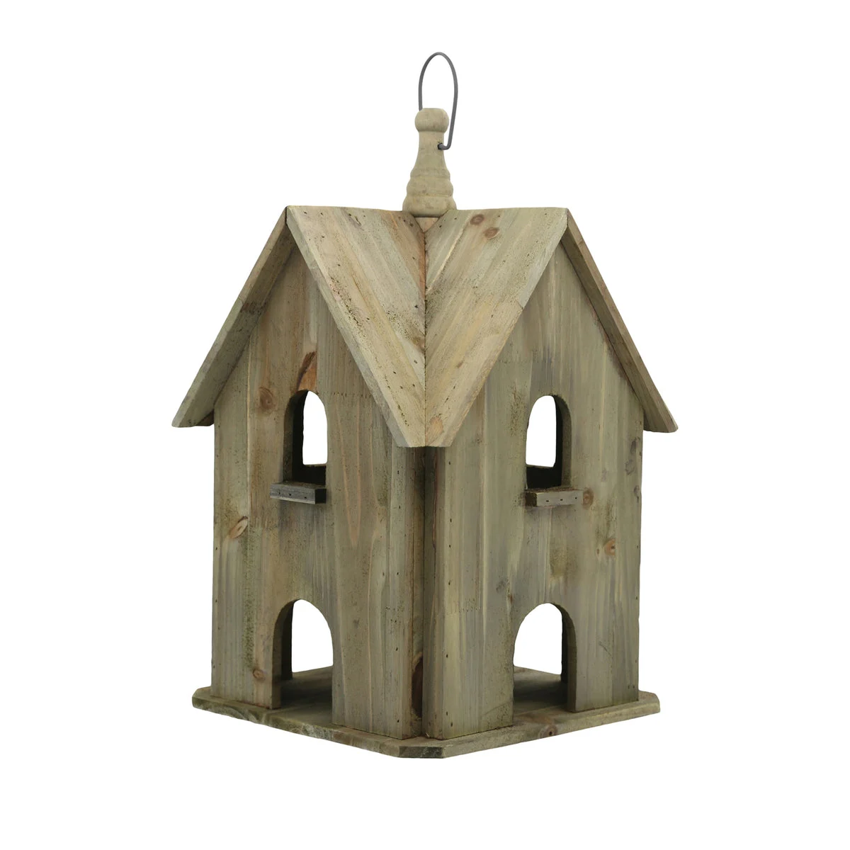 Benzara Wooden Bird House with 4 Windows and Doors, Brown