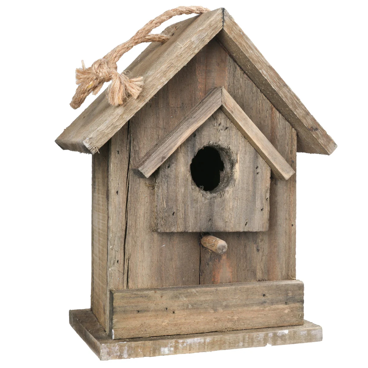 Benzara Wooden Bird House with Small Back Door Entry, Brown