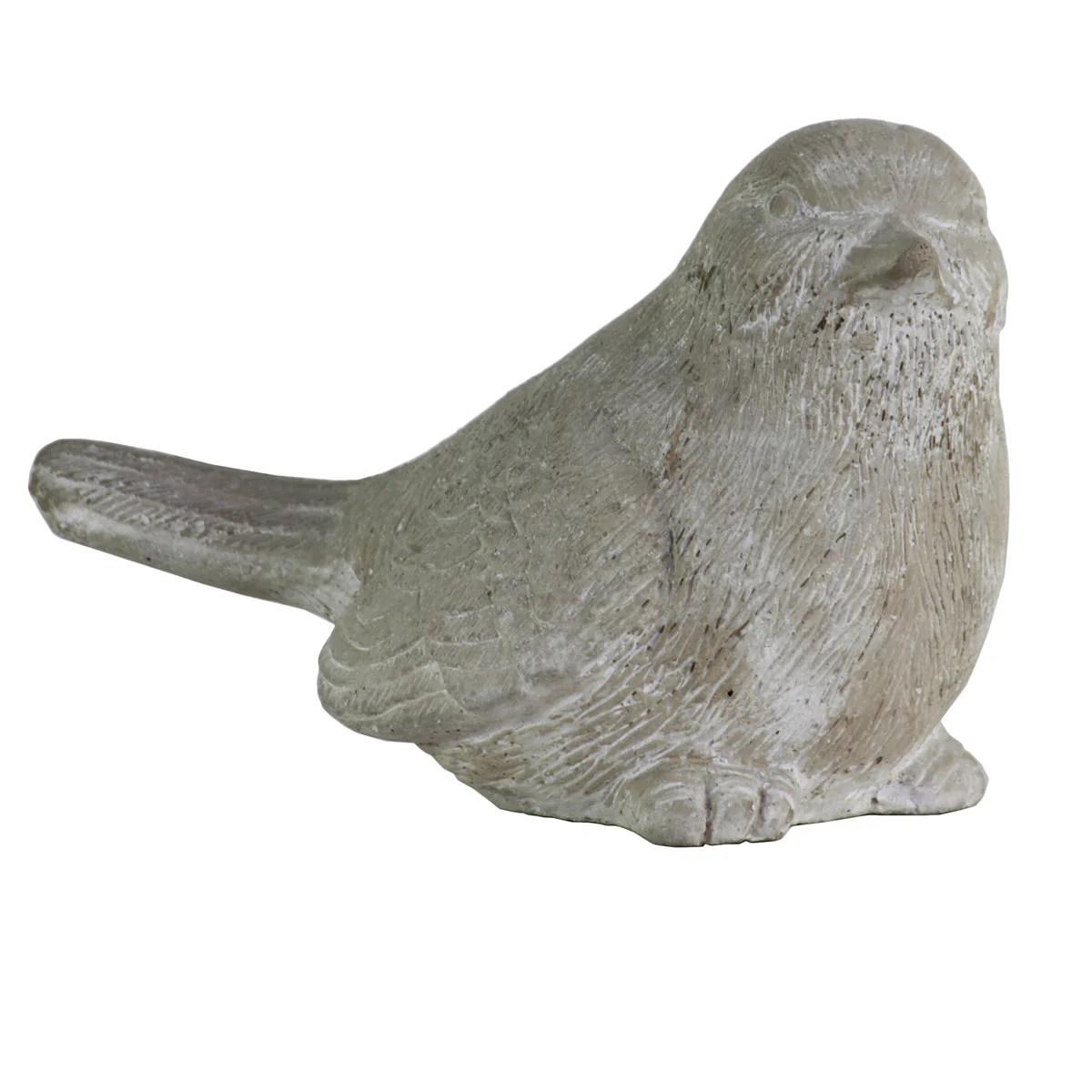 Benzara Cement Bird Figurine with Head Upward, Gray