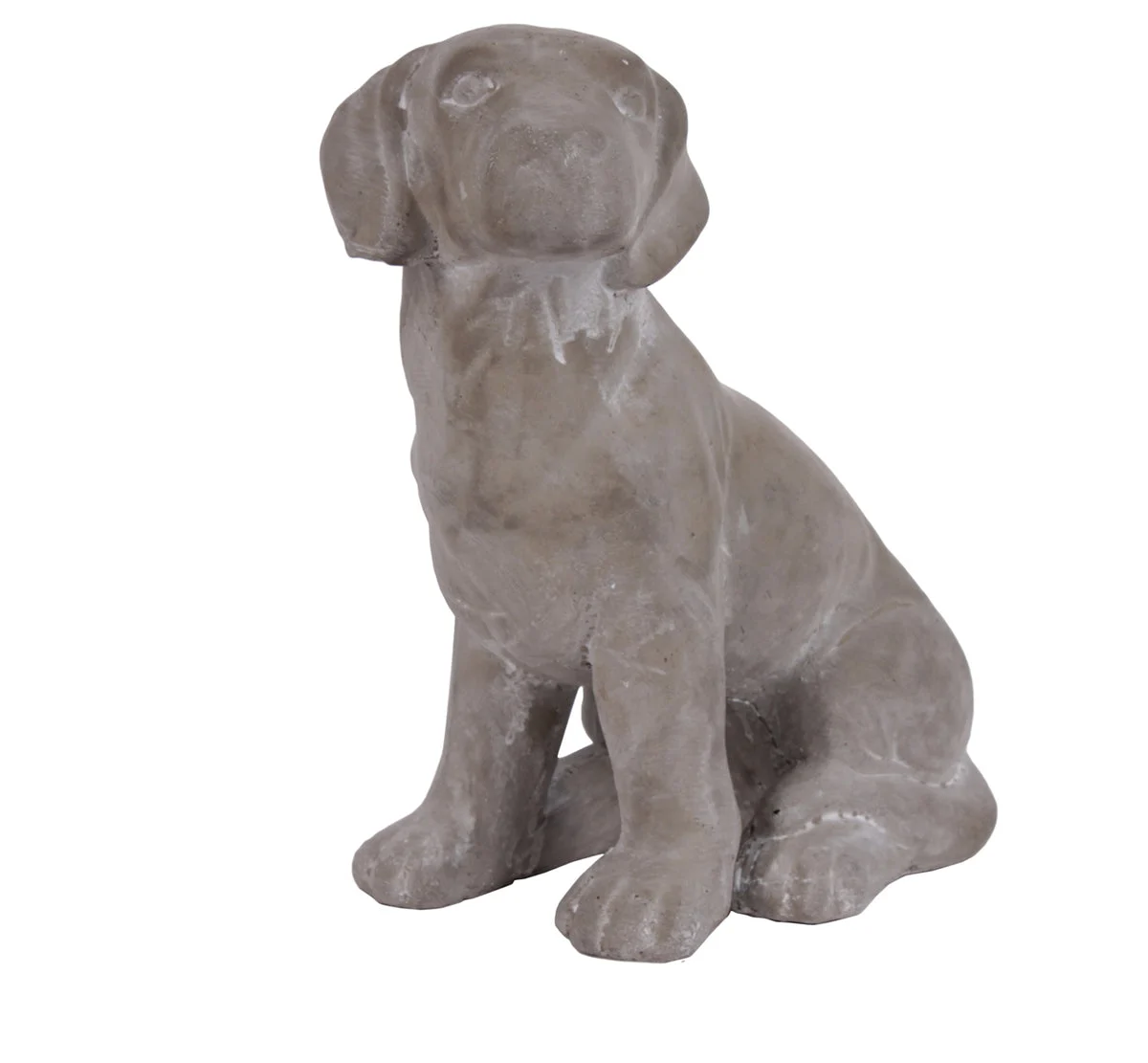 Benzara Cement Sitting Labrador Dog Breed Looking Towards Left, Concrete Gray