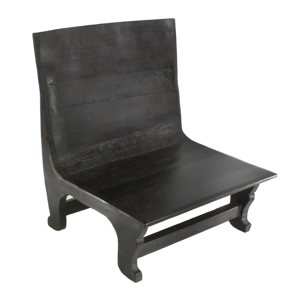 Benzara Modern Style Wooden Low Seated Chair with Footrest, Black
