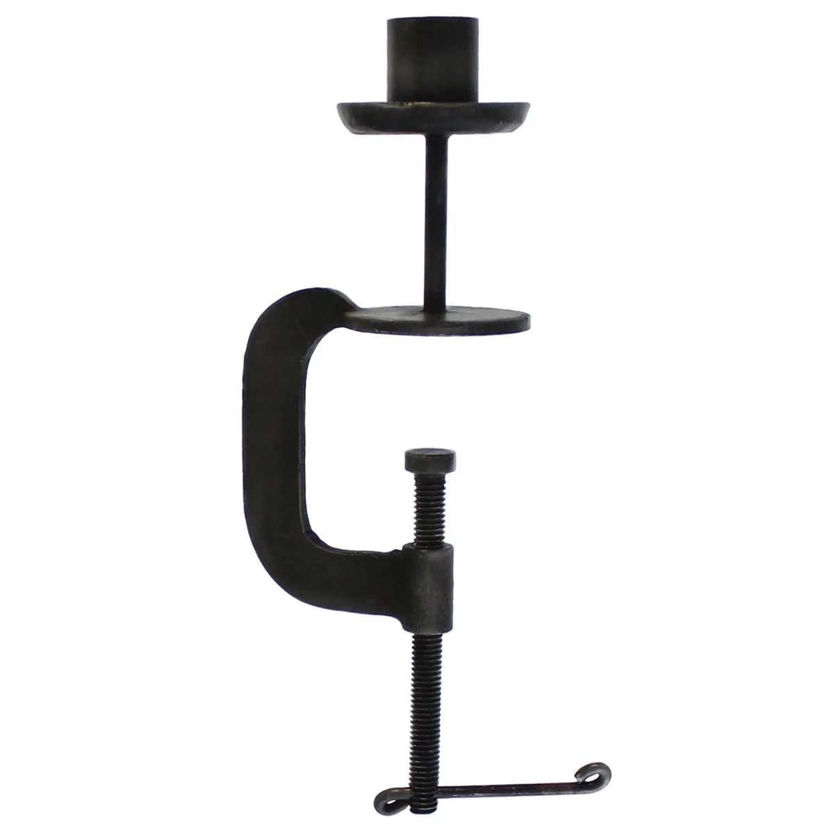 Benzara Antique Style Metal Taper Holder with MounTable Bottom Screw, Black