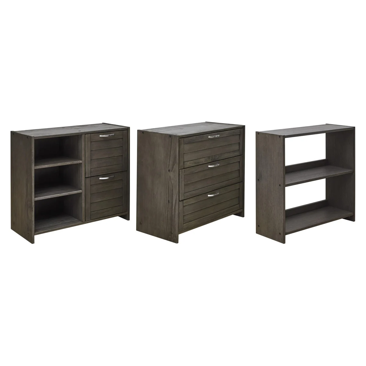 Benzara Transitional Wooden Under Bed Storage with Drawers and Shelves, Brown
