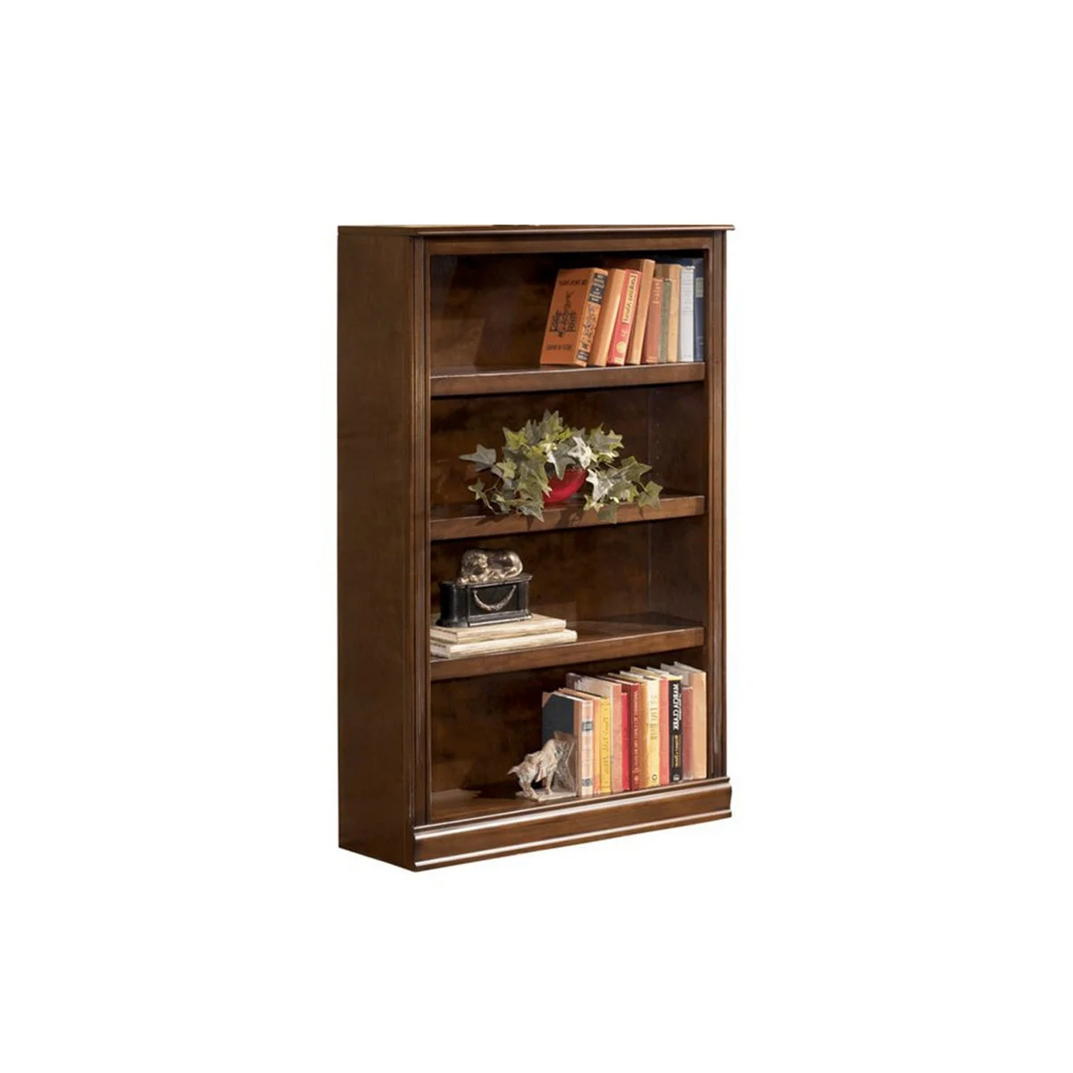 Benzara Traditional Style Wooden Bookcase with 4 Tier Shelf Setup, Brown