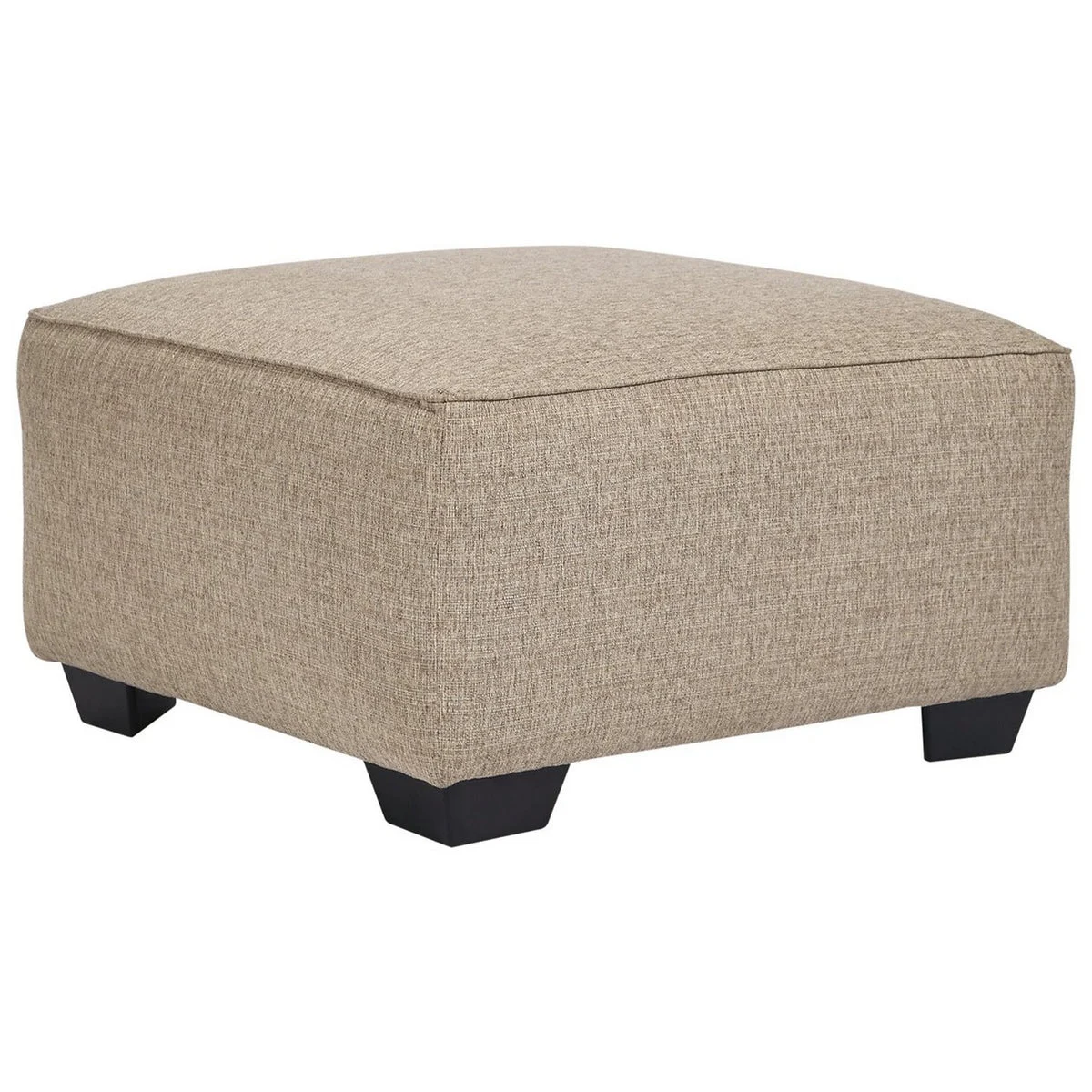 Benzara Square Textured Fabric Upholstered Over Sized Accent Ottoman, Beige