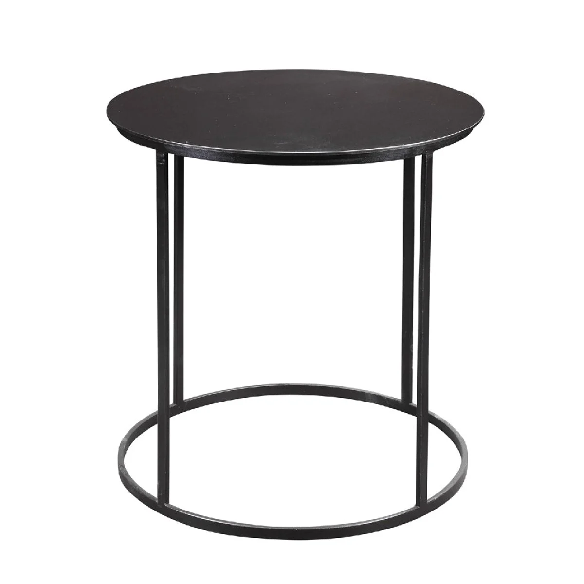 Benzara BM214005 Round Metal Frame Side Table with Tubular Legs, Black