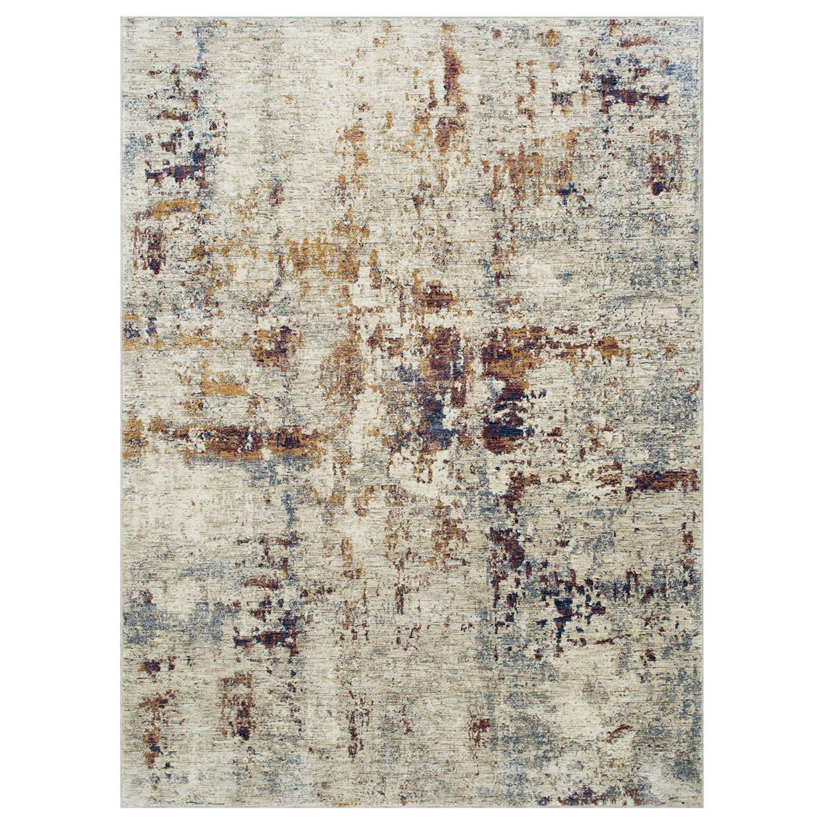 Benzara 7 X 5 Feet Polyester Rug with Abstract Pattern, Beige and Brown