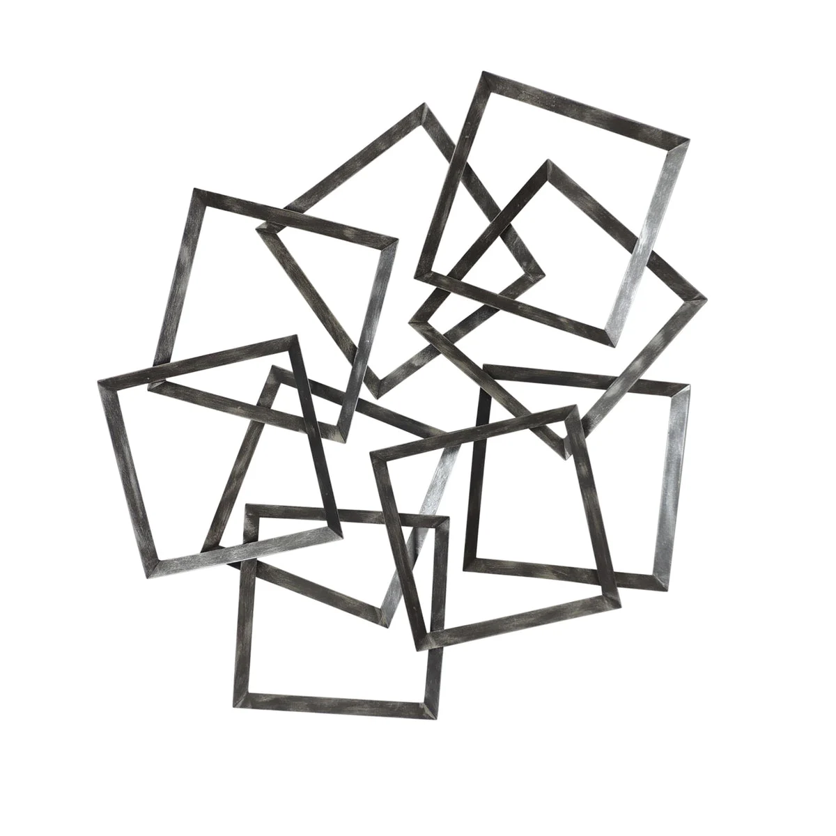 Benzara BM217121 interconnected Squares Metal Frame Wall Decor, Gray
