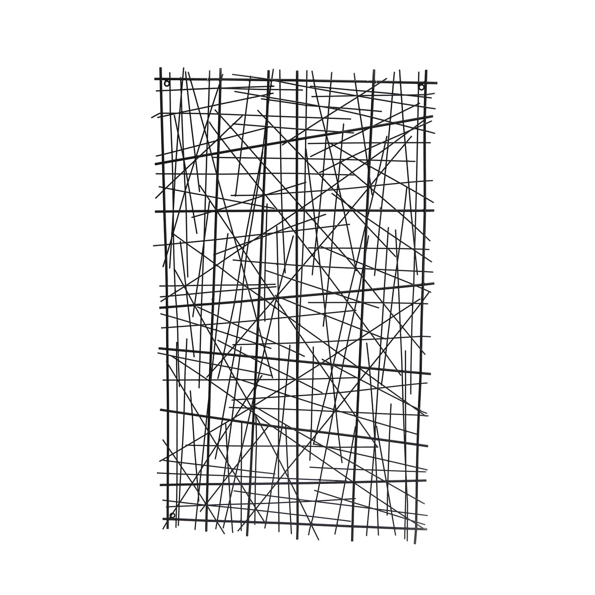 Benzara BM217126 29 Inches Rectangular Metal Frame Wire Wall Decor, Black