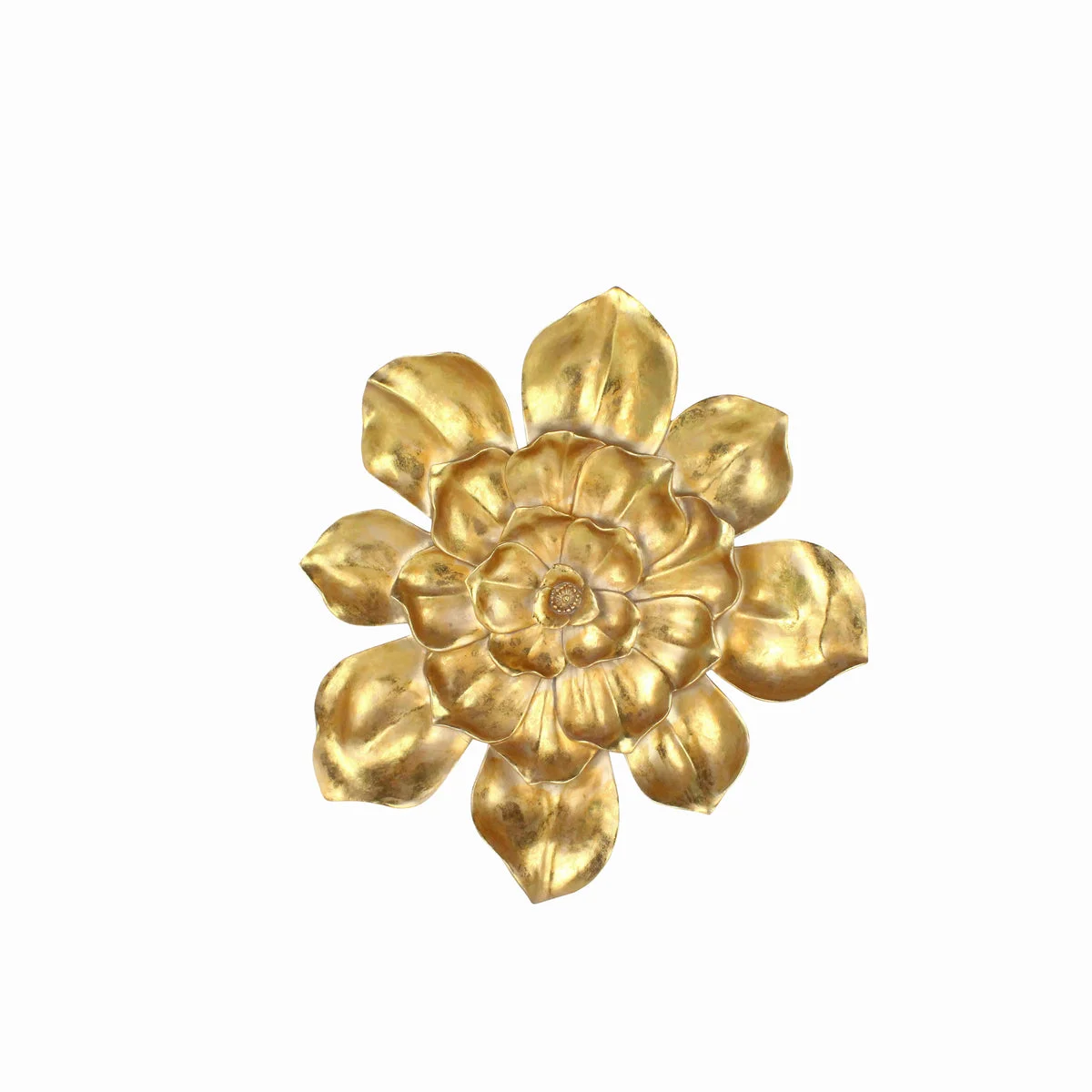 Benzara BM217159 Polyresin Frame Blooming Flower Wall Accent, Large, Gold