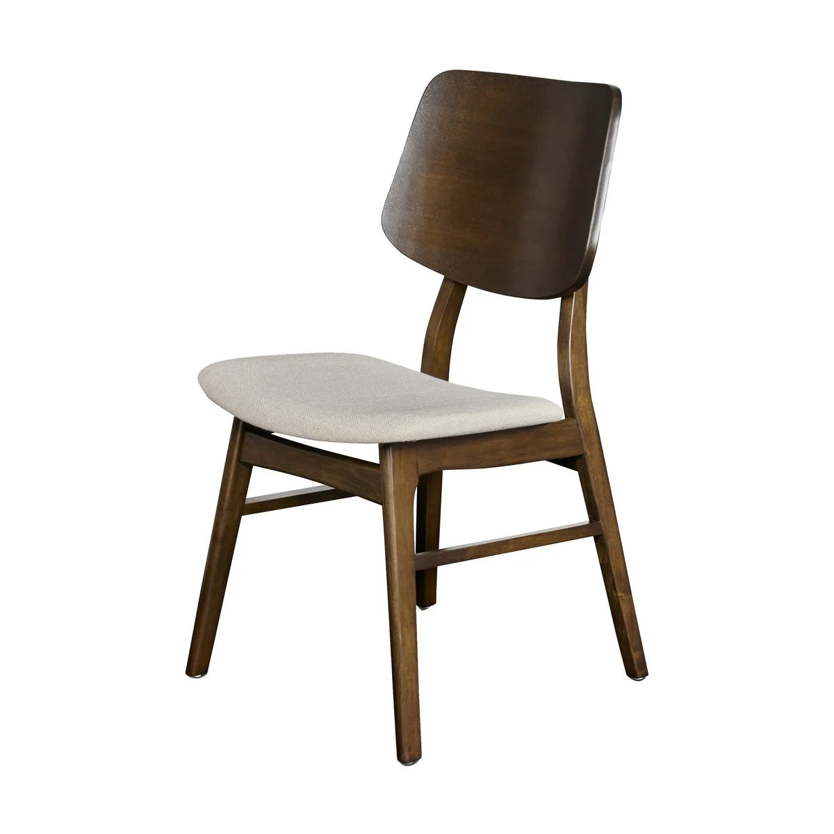 Benzara BM217987 Wooden Chair with Fabric Upholstered Saddle Seat, Set of 2, Brown and Beige