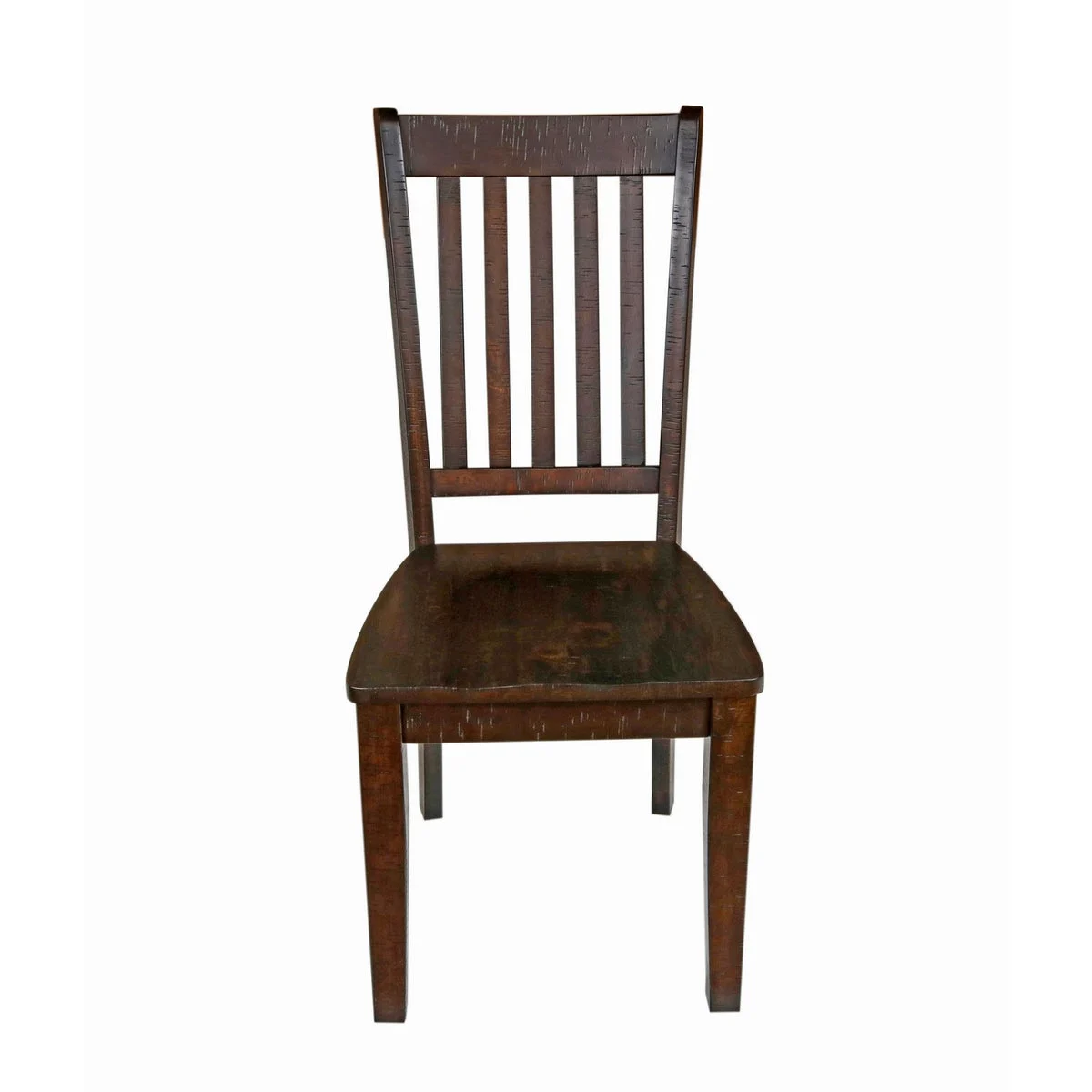 Benzara BM218034 Wooden Dining Chair with Slatted Design Backrest, Set of 2, Brown