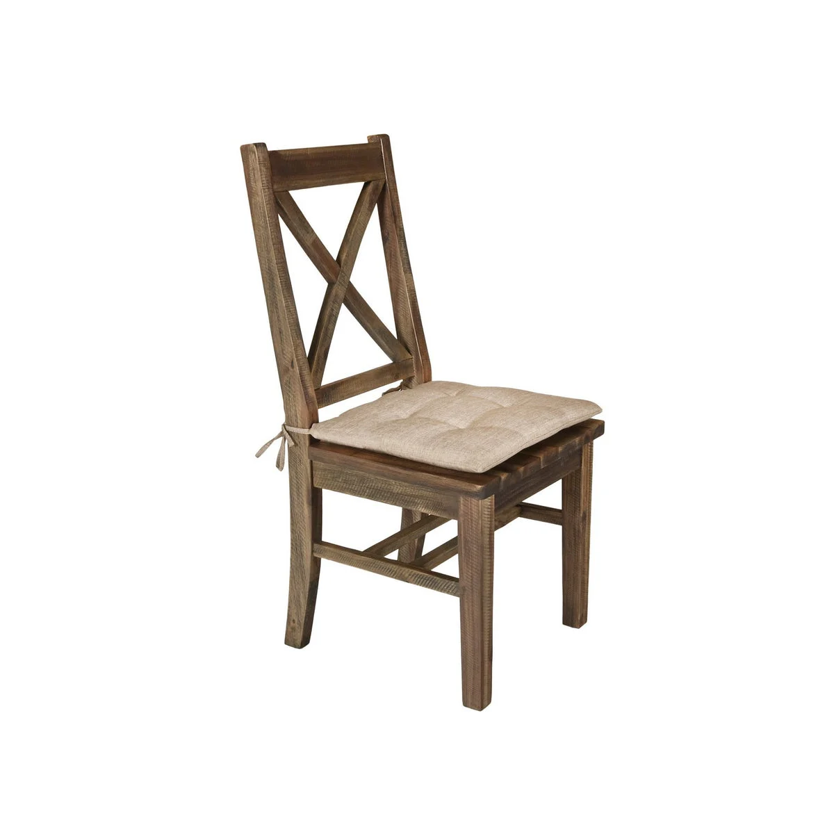 Benzara BM218121 Traditional Style Dining Chair with X Shaped Back, Set of 2, Brown
