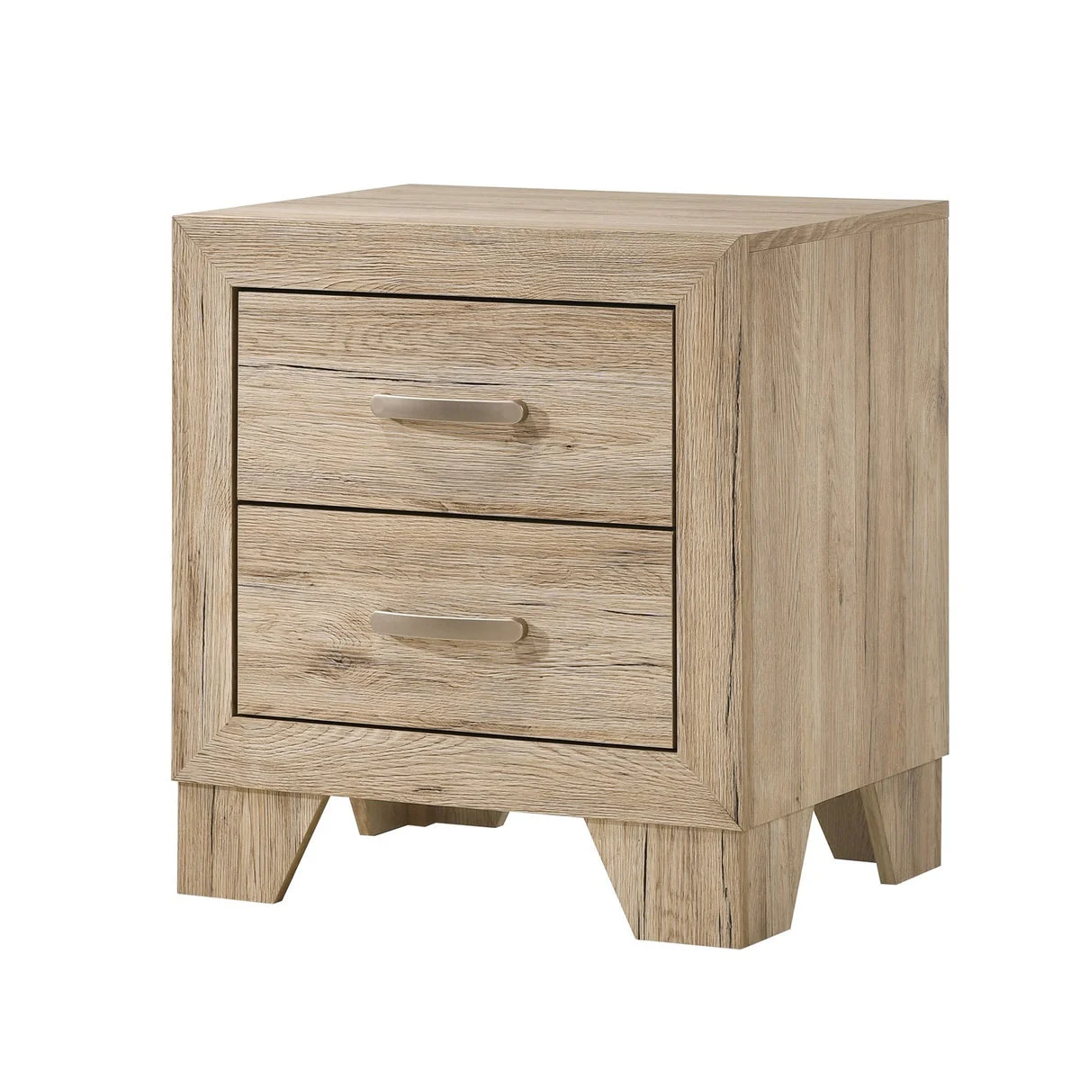 Benzara BM218577 Wooden Nightstand with 2 Storage Drawers, Brown