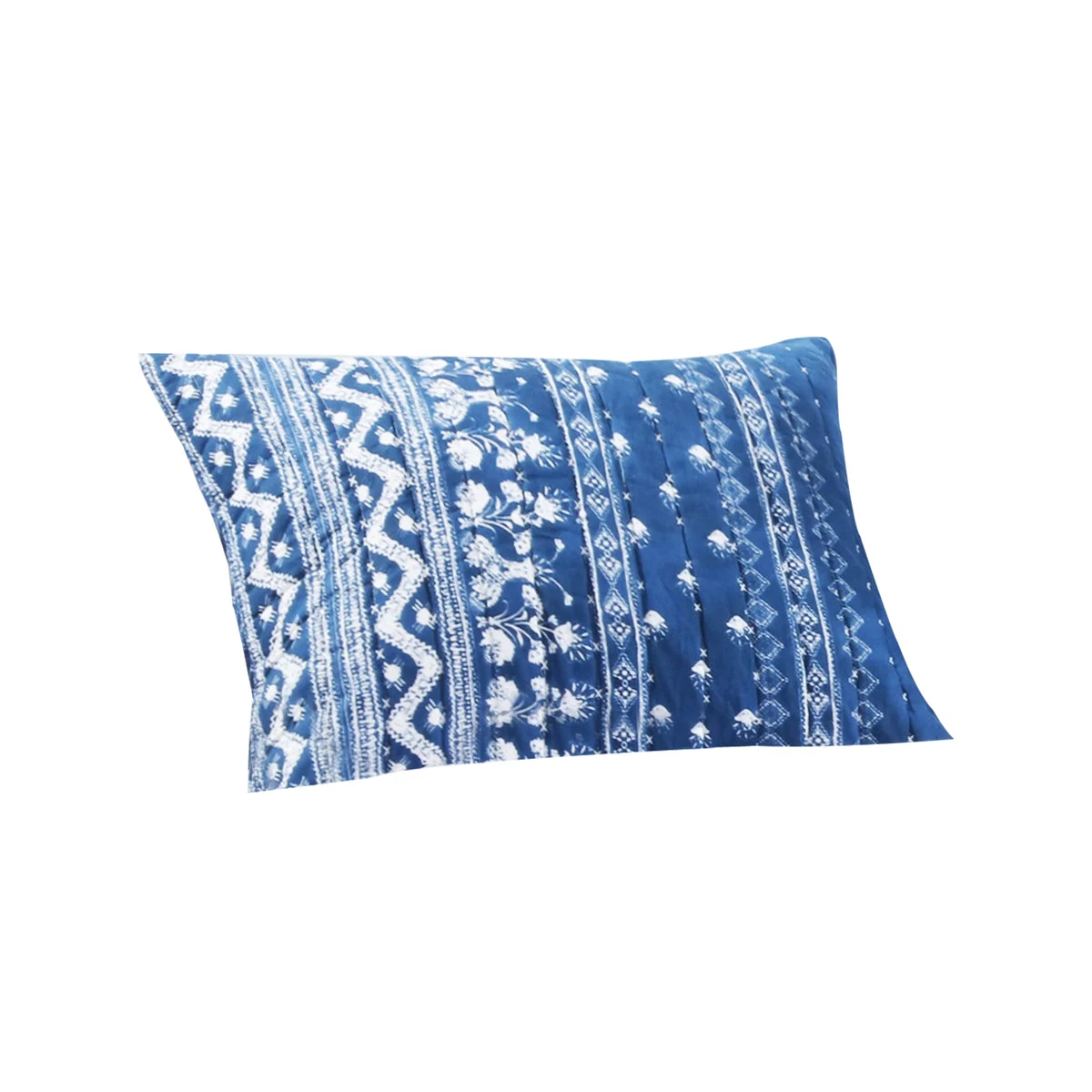Benzara BM218767 20 X 36 Geometric Pattern Pillow Sham with Polyester Filling, Blue