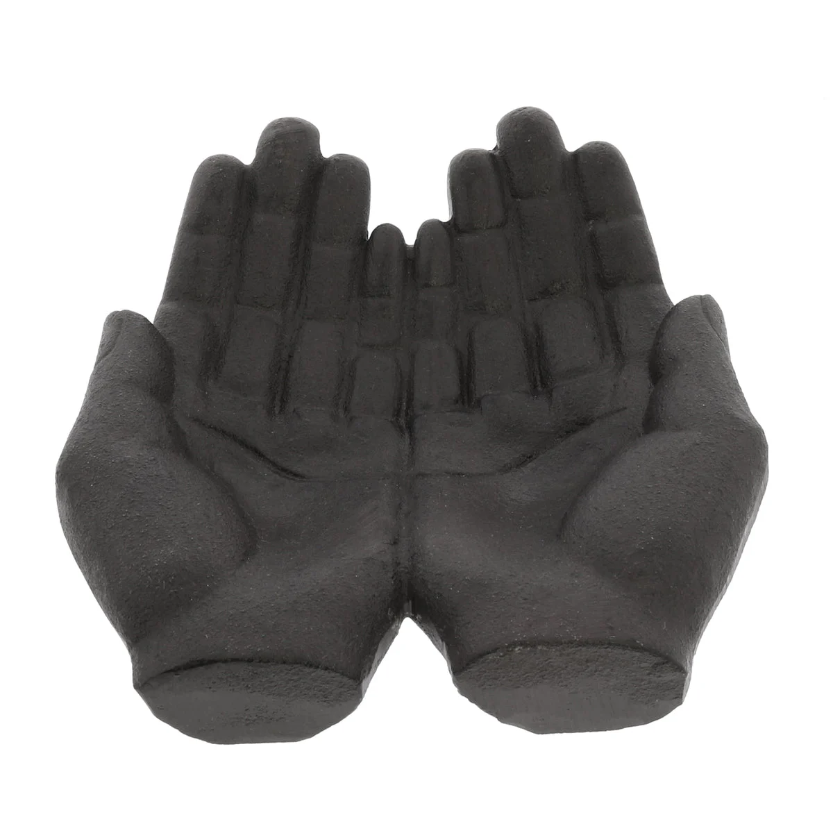 Benzara BM218966 Decorative Cast Iron Hands Tray with Rough Finishes, Black