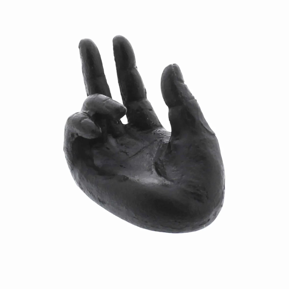 Benzara BM218989 Antique Designed Single Hand Card Holder With Rough Finish, Black