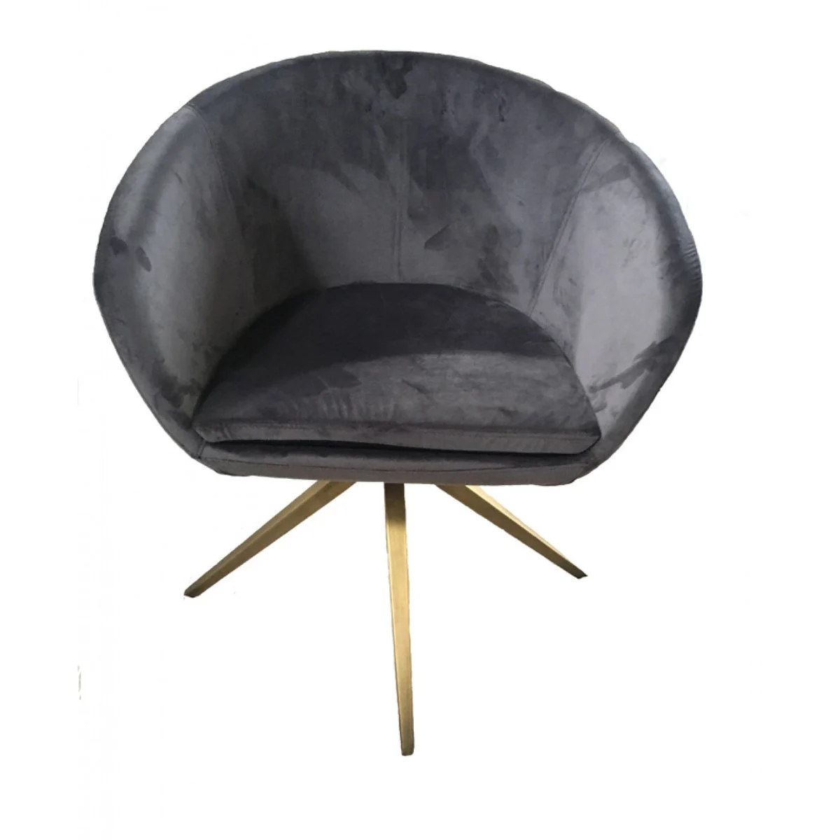 Benzara Dining Chair with Curved Backrest and AngLed Metal Legs, Gray and Bronze