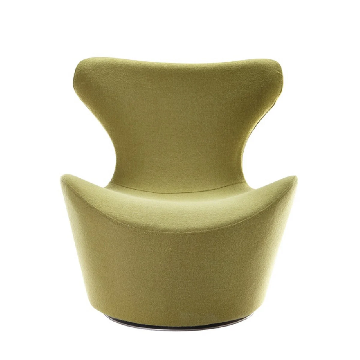 Benzara Modern Fabric Lounge Chair with Curved Seat and Backrest, Green