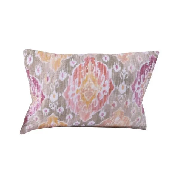 Benzara BM219411 Fabric Pillow Sham with Medallion Pattern and Side Zipper, Multicolor