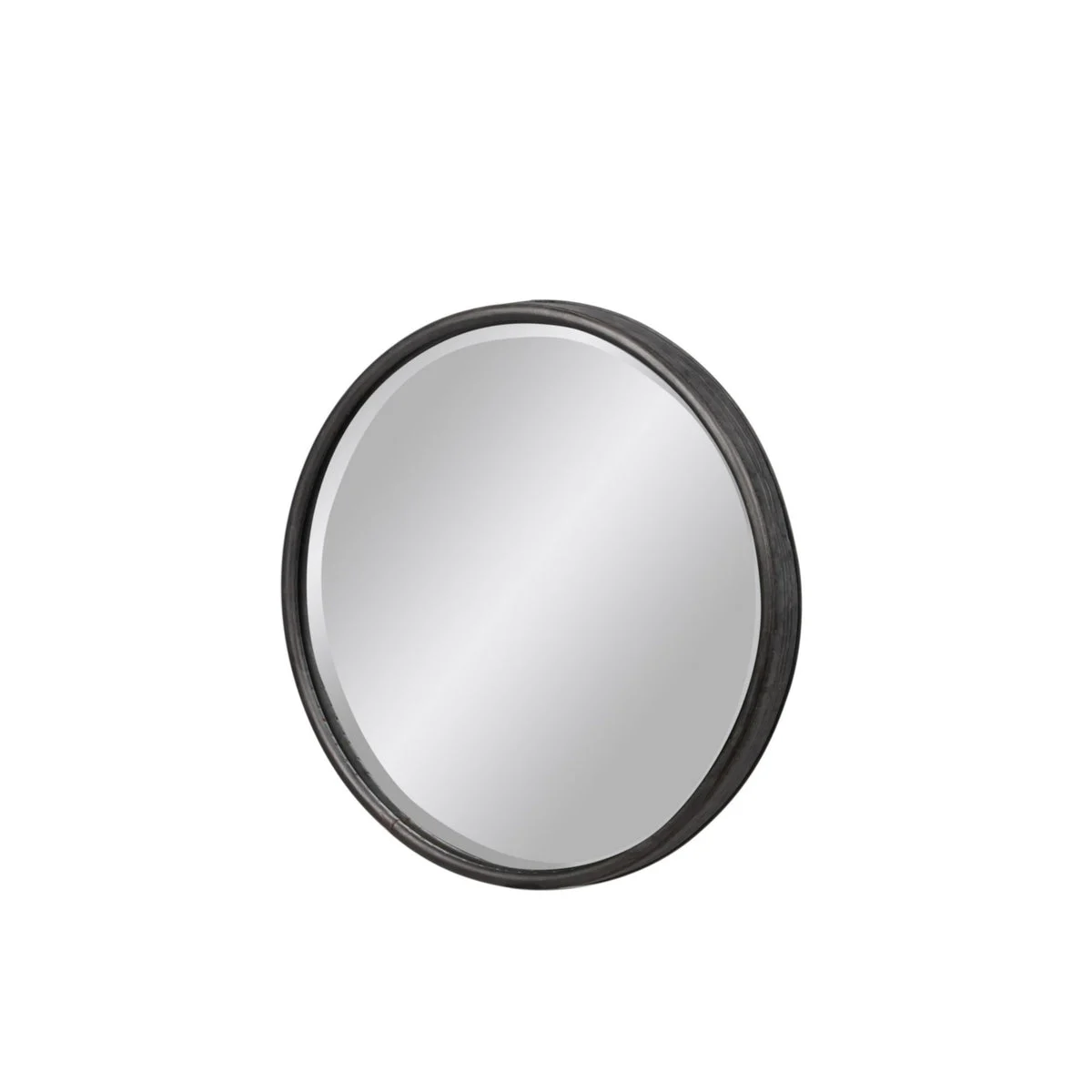 Benzara BM219644 Round Wall Mirror with Tarnished Design and Keyhole Hanger, Set of 2, Black