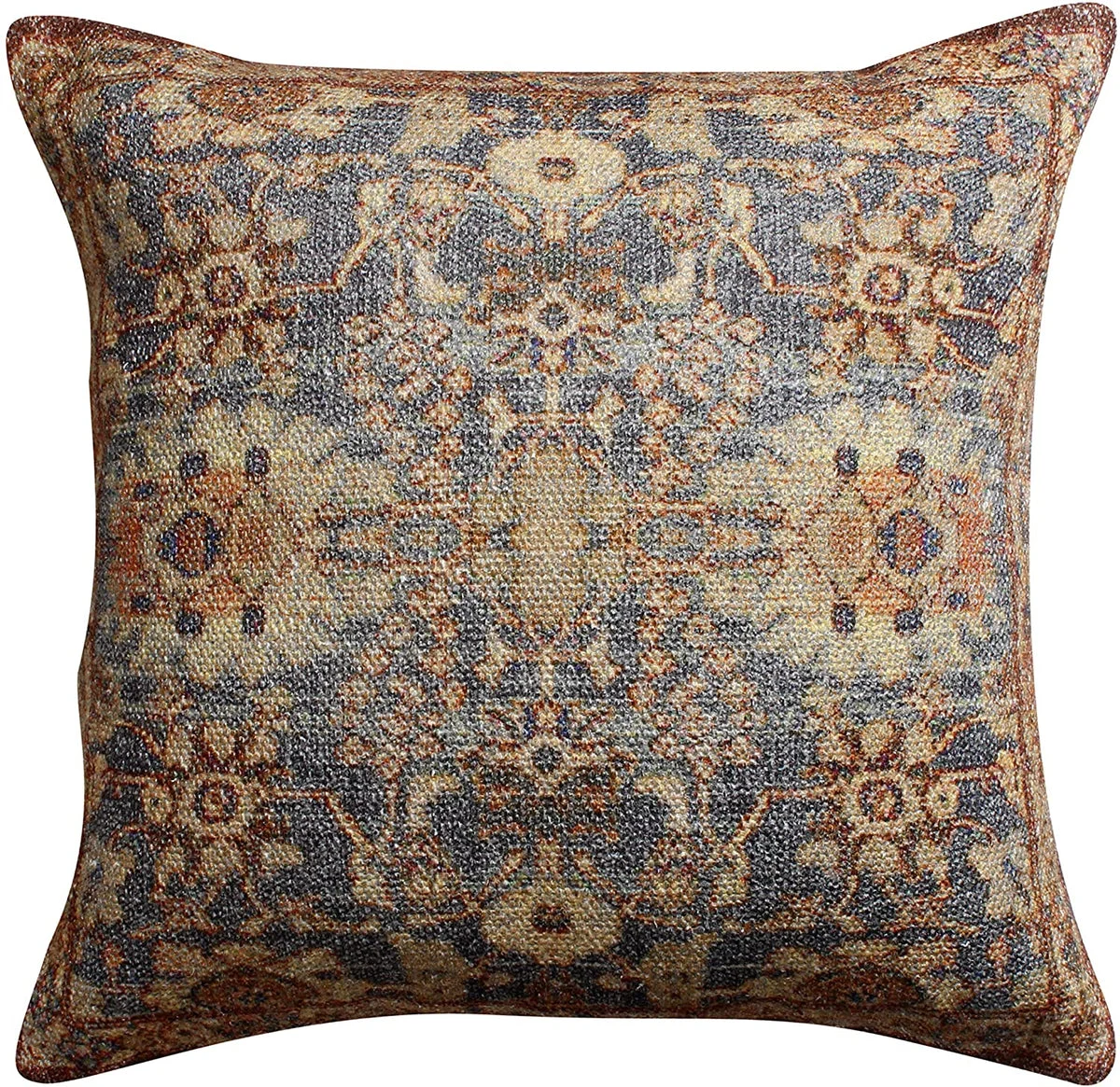 Benzara BM219686 18 X 18 `` Cotton Handwoven Cushion Cover with Kilim Pattern, Multicolor