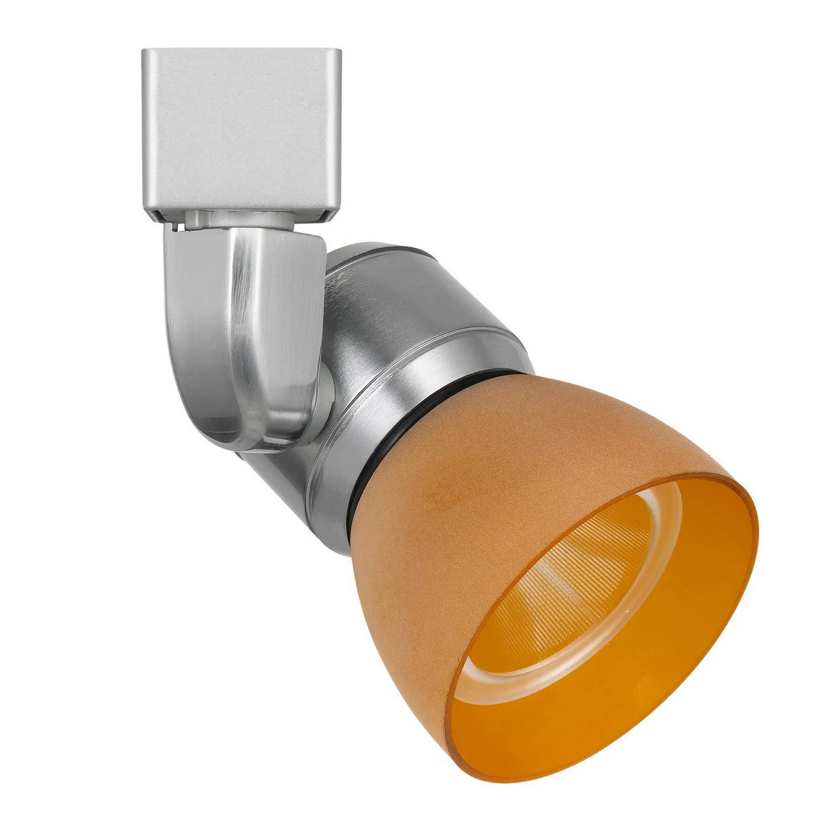Benzara Metal and Frosted Polycarbonate Led Track Fixture, Silver and Yellow