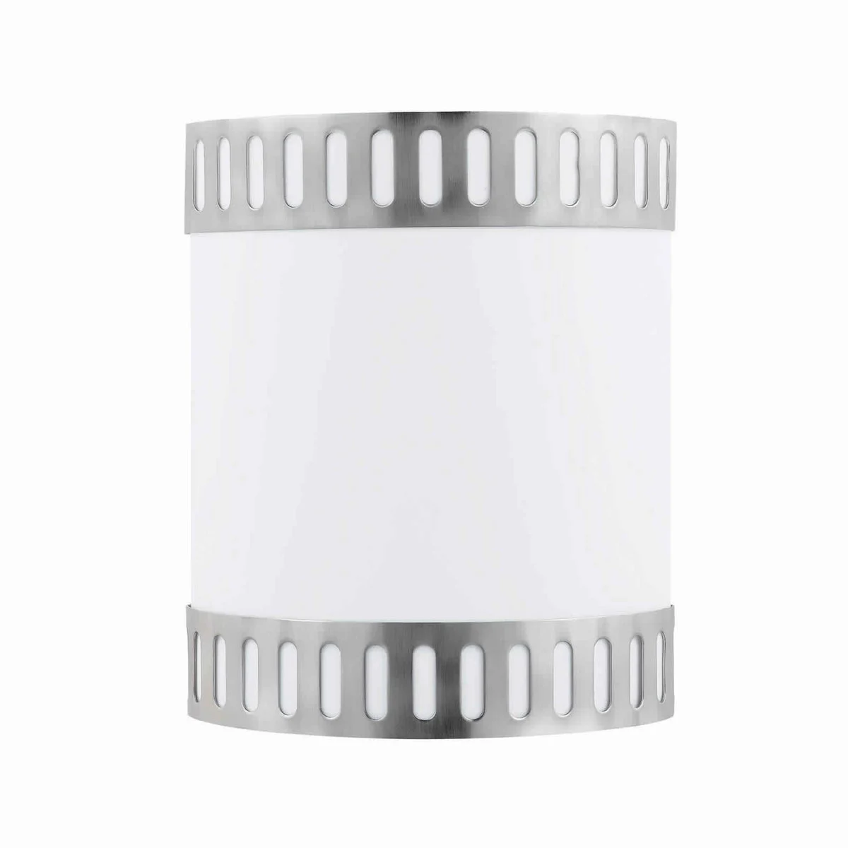 Benzara 18W Wall Lamp with Acrylic Plate and Steel Trim, White and Gray