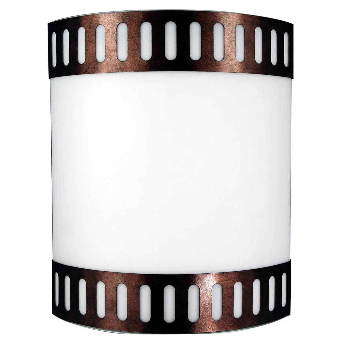Benzara 18W Wall Lamp with Acrylic Plate and Steel Trim, White and Rustic Brown