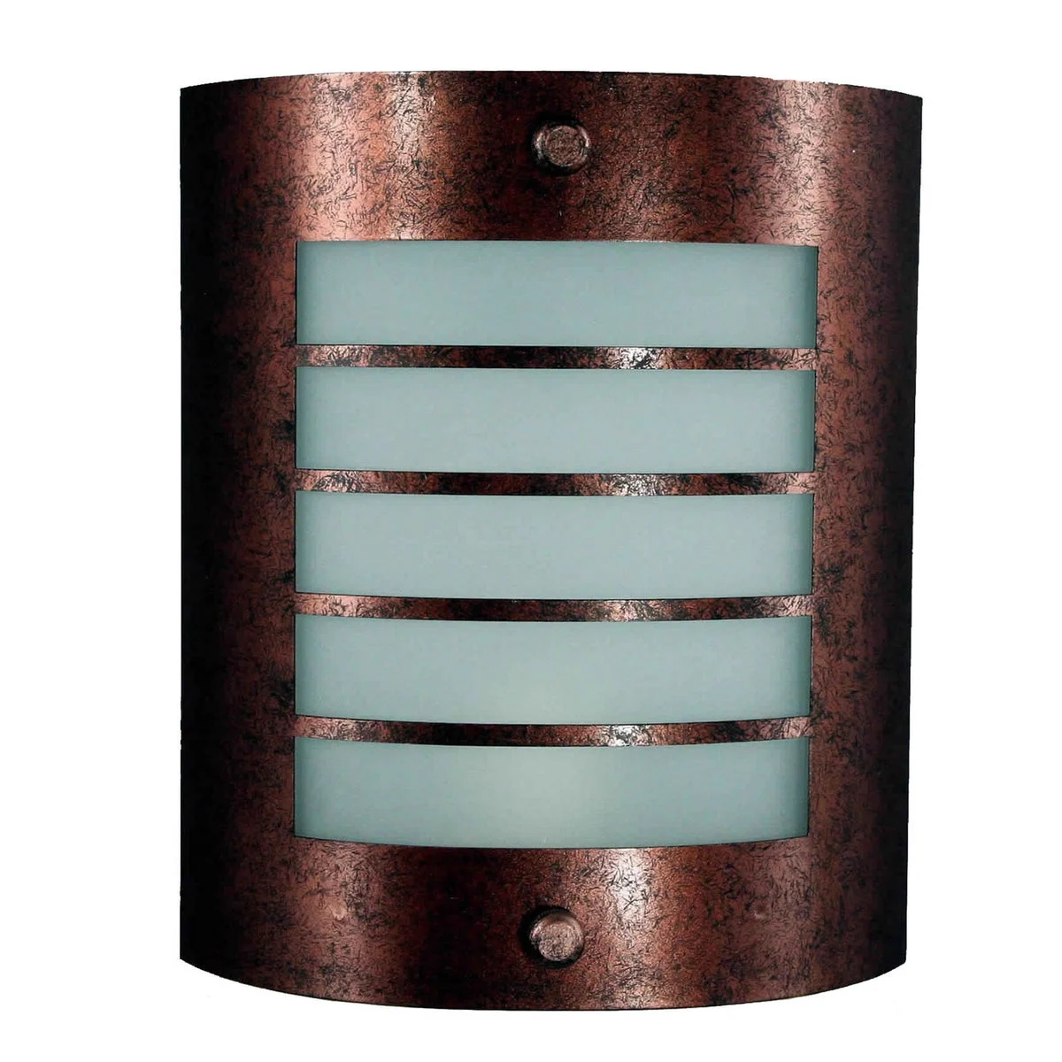 Benzara 18W Wall Lamp with Acrylic Plate and Cut Out Frame, Rustic Brown and White