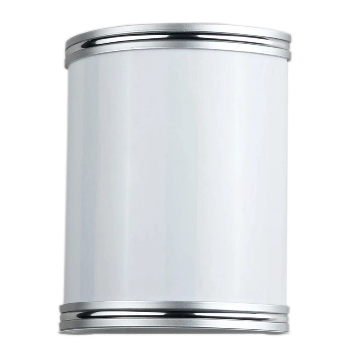 Benzara 18W Metal PLC Wall Lamp with Brushed Trim Accent, Silver and White