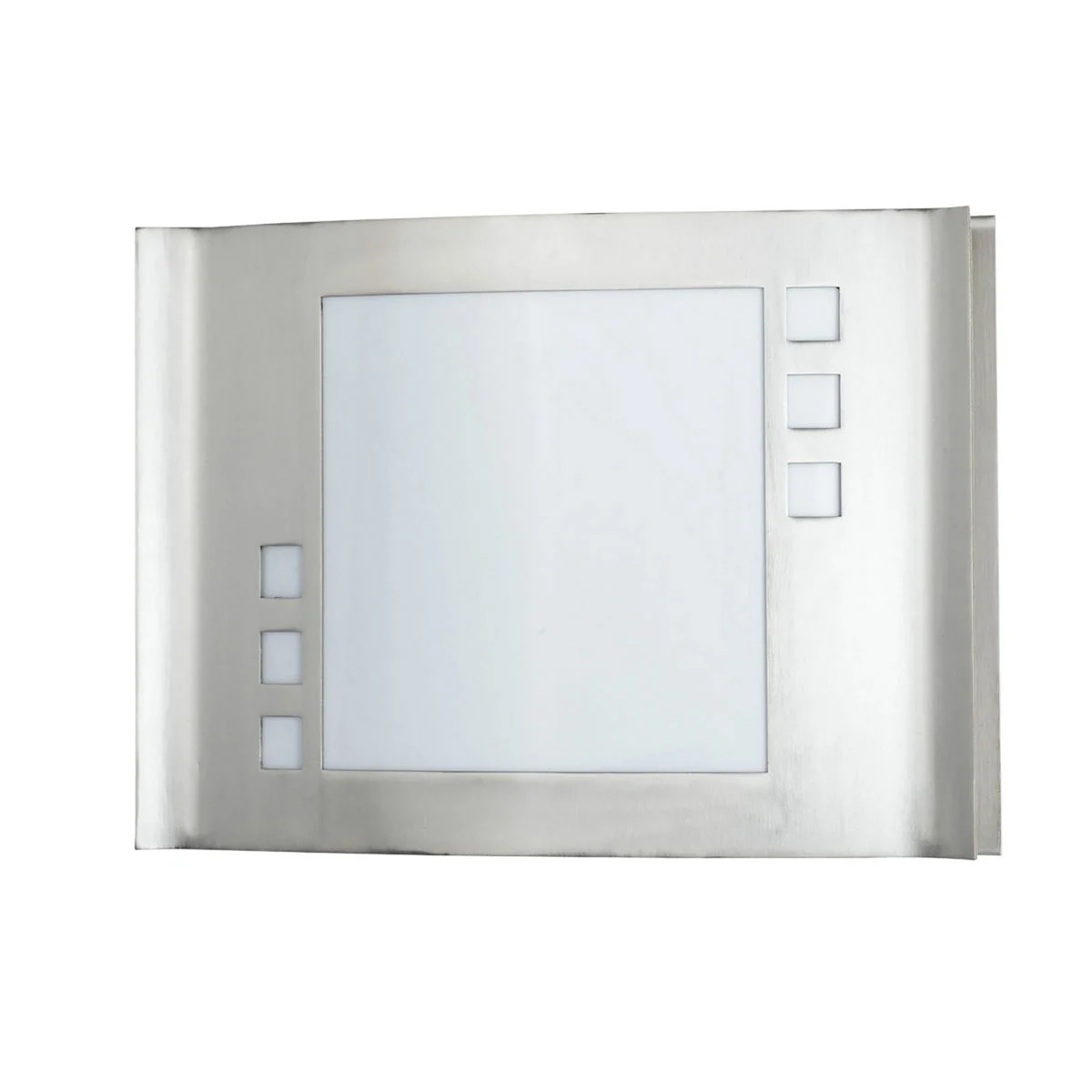 Benzara Rectangular Shaped Metal Wall Lamp with Brushed Steel Frame,Set of 4,Silver