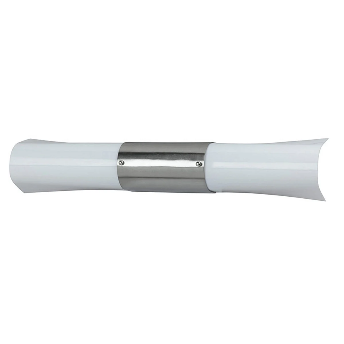 Benzara Elongated Curved Design Vanity Light with Silver Accent, Set of 4,White