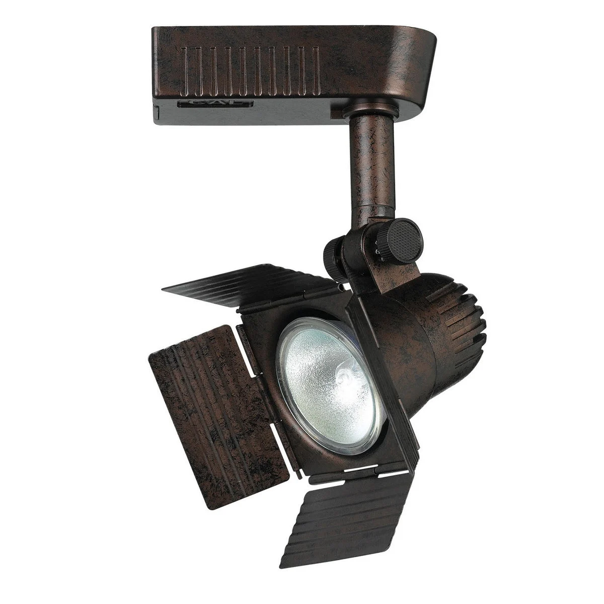 Benzara Spotlight Design Rotational Track Head with 4 Leaf Door Flippers, Bronze