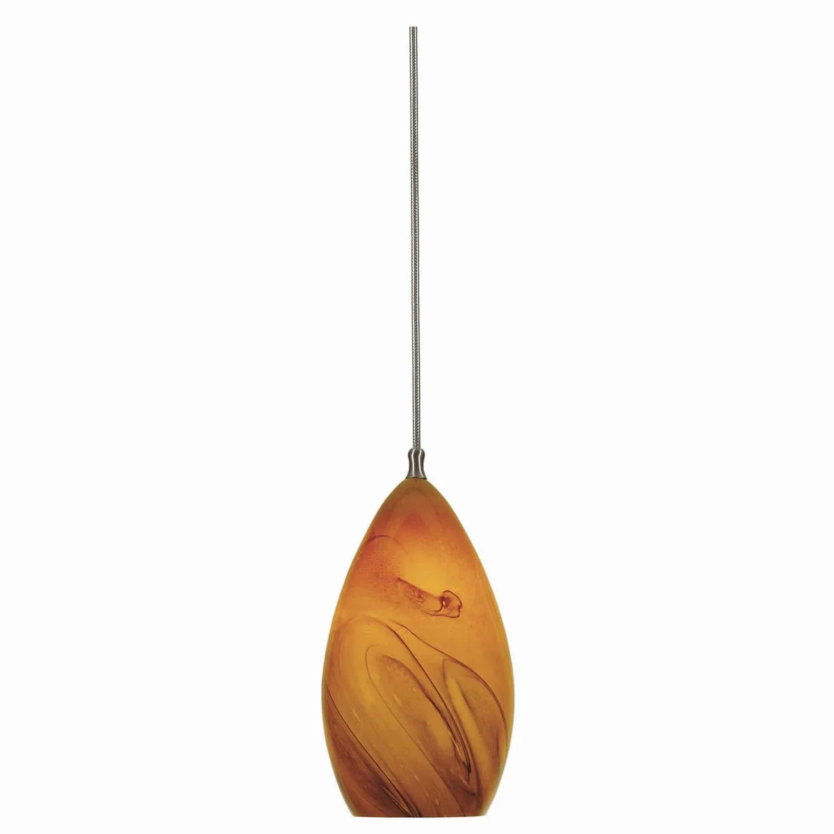 Benzara Transitional Pendant Lighting with Glass Shade,Set of 4, Orange and Chrome