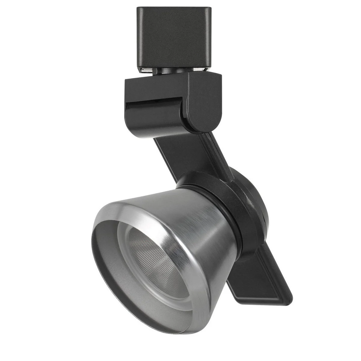 Benzara 12W Integrated Led Metal Track Fixture with Cone Head, Black and Silver