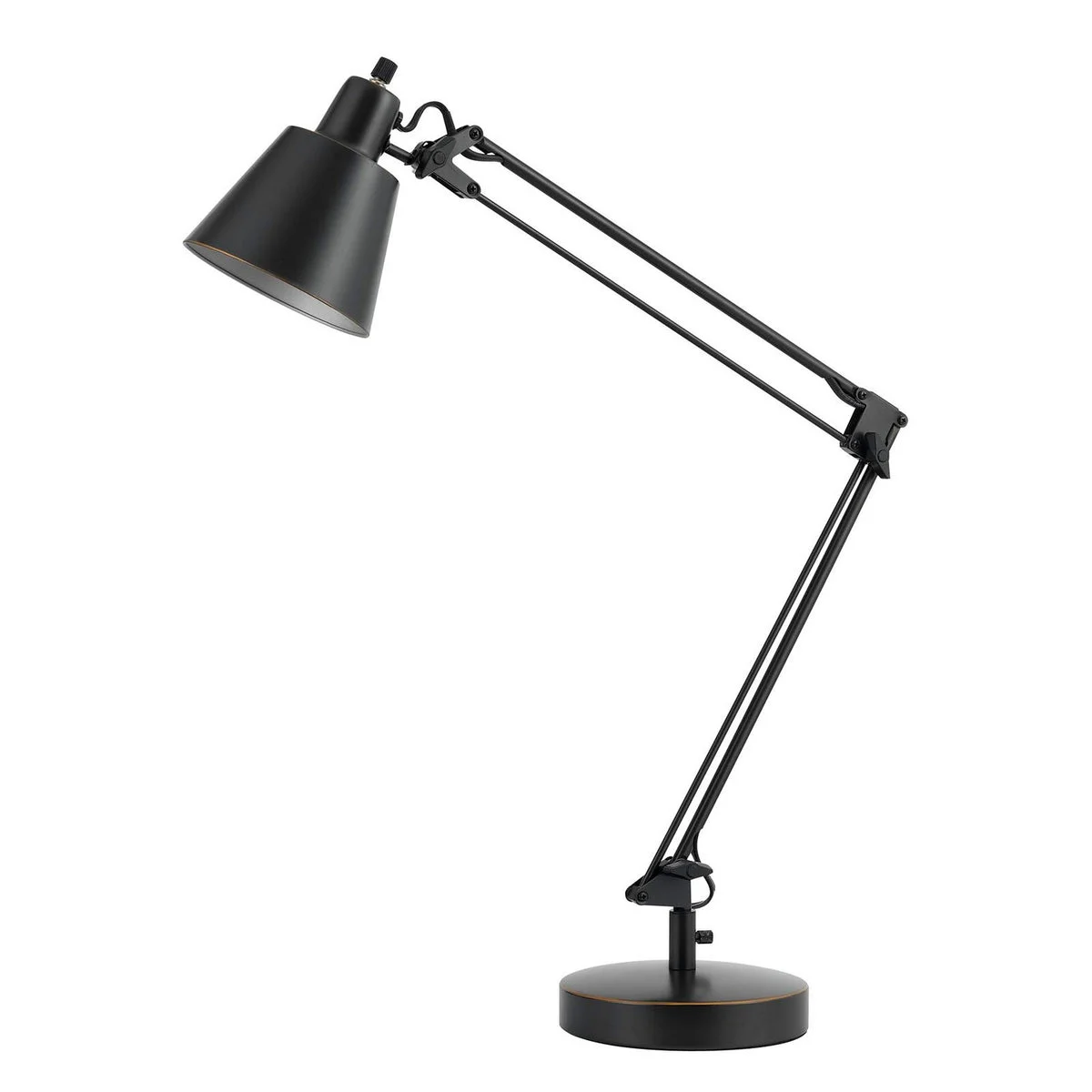Benzara 60W Metal Task Lamp with Adjustable Arms and Swivel Head, Set of 2, Black