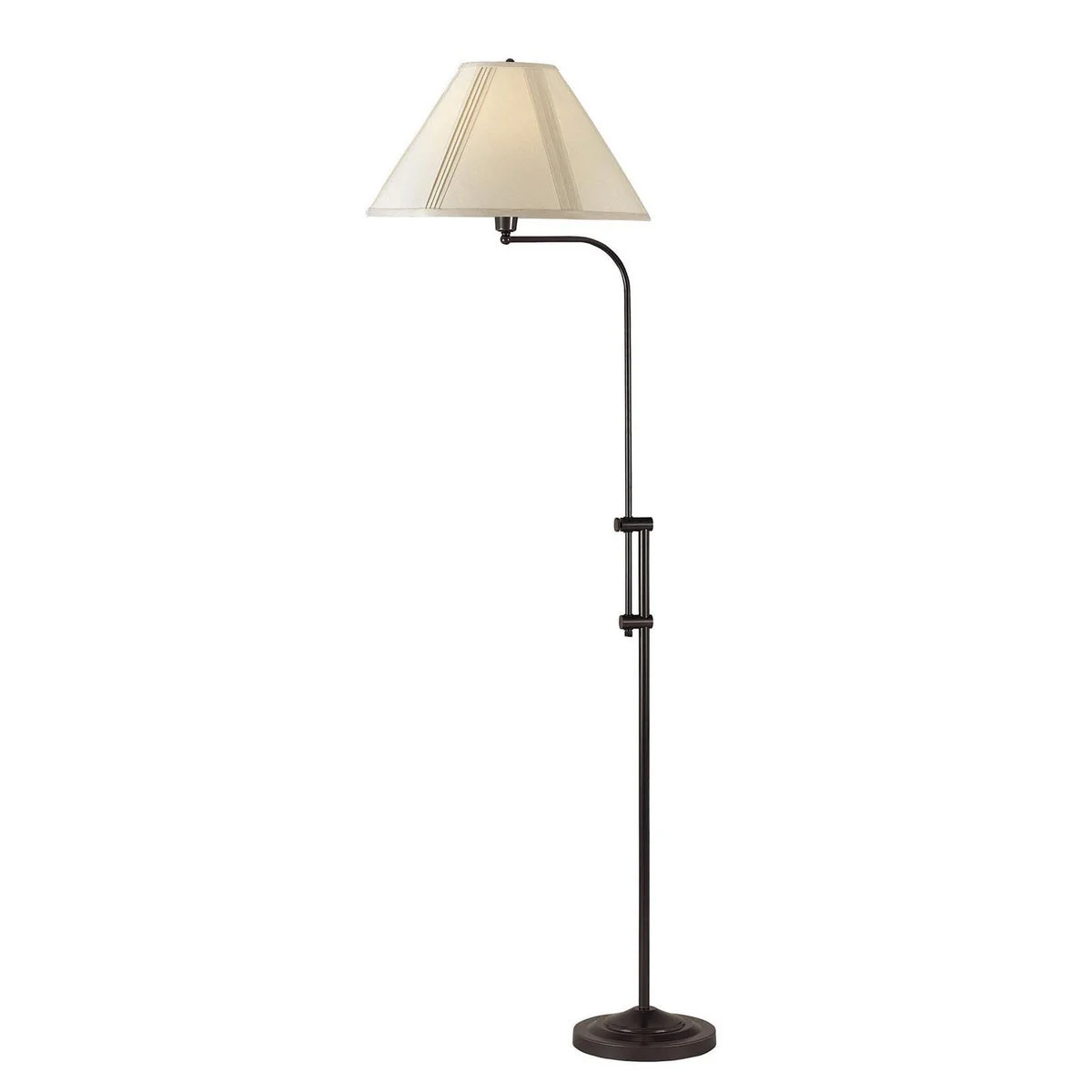 Benzara 3 Way Metal Floor Lamp with and Adjustable Height Mechanism, Bronze