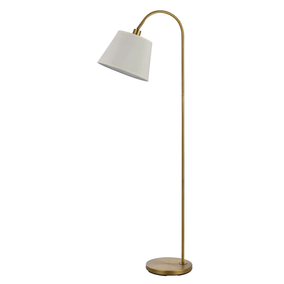 Benzara 60 Watt Metal Floor Lamp with Gooseneck Shape and Stable Base, Gold