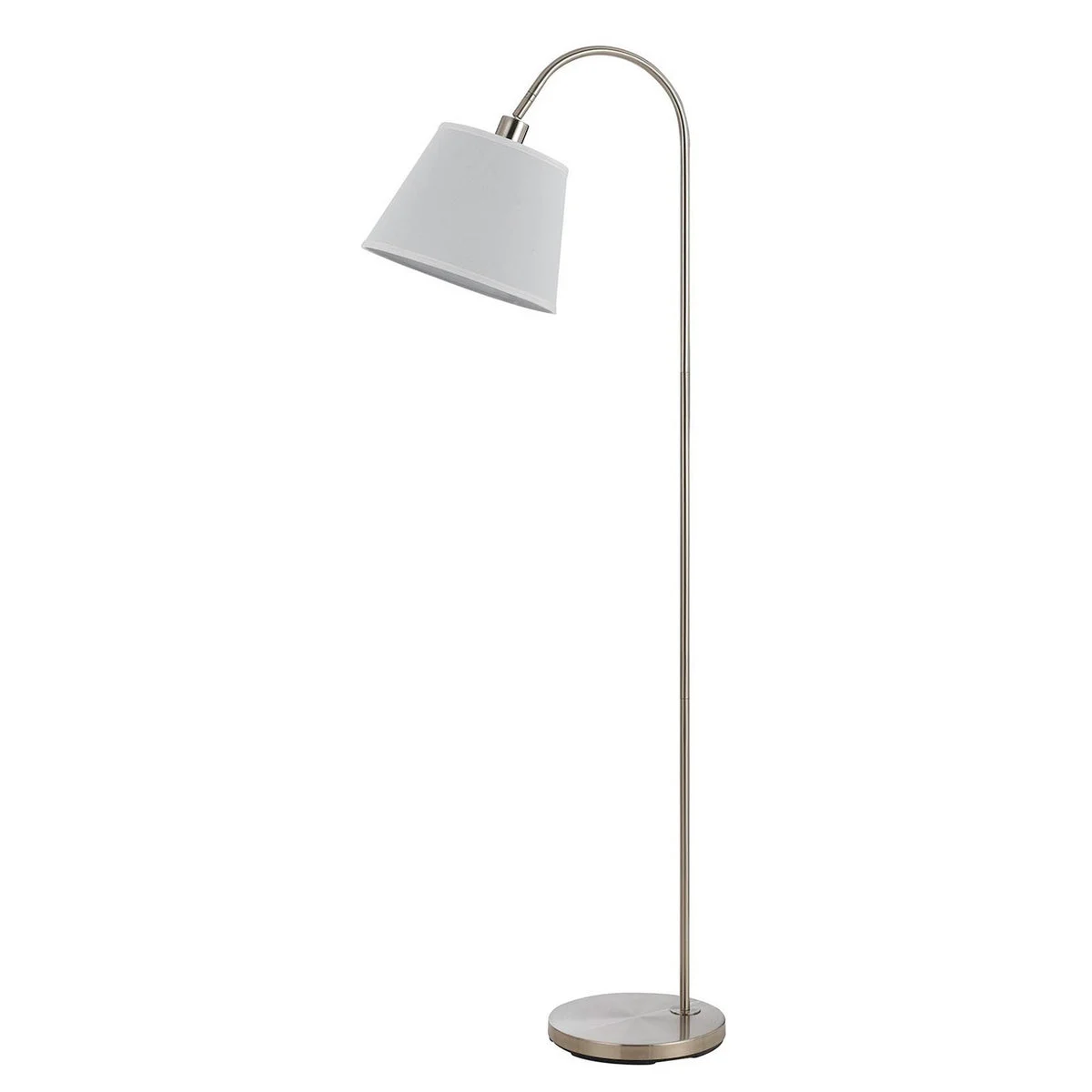 Benzara 60 Watt Metal Floor Lamp with Gooseneck Shape and Stable Base, Silver
