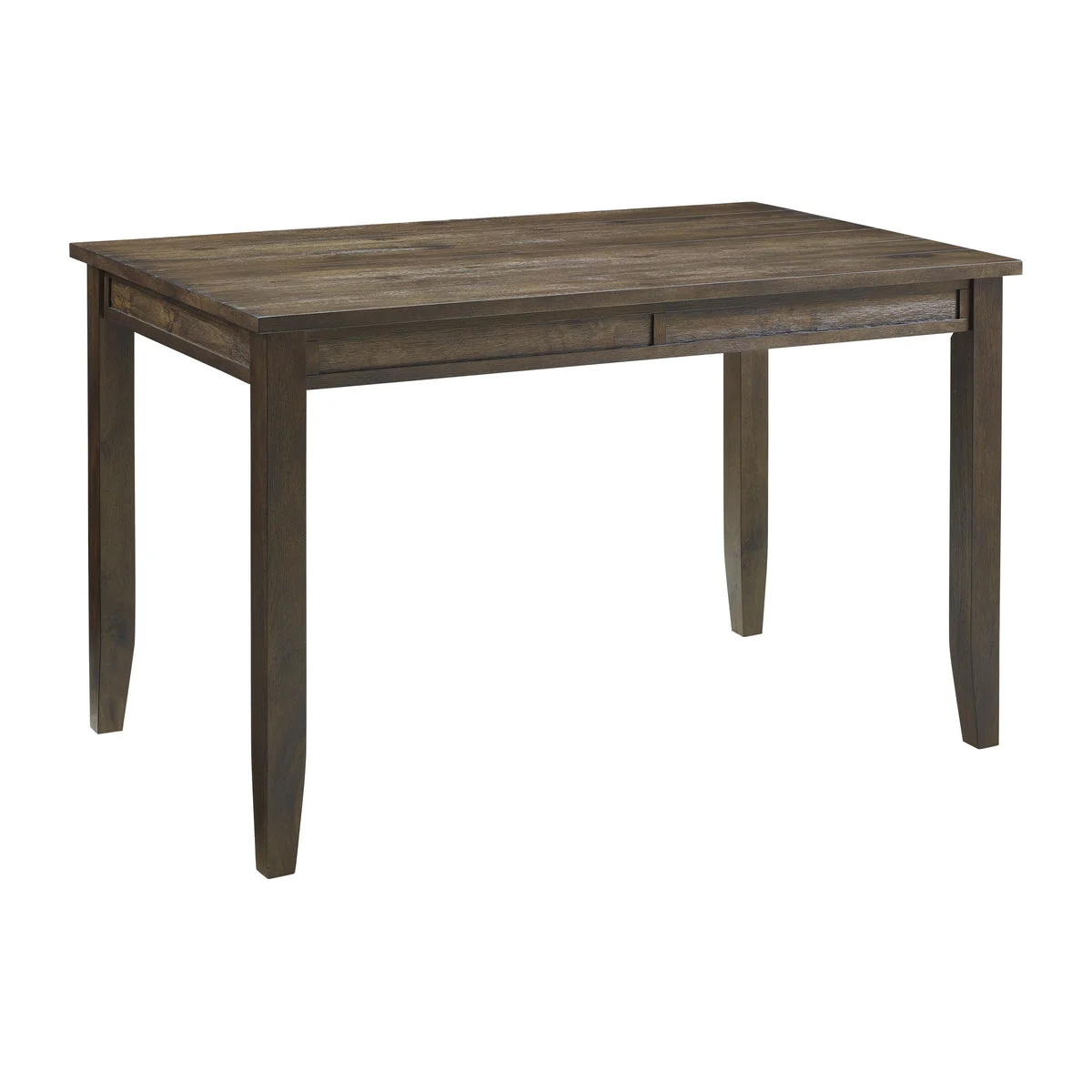 Benzara Plank Design Wooden Rustic Counter Height Table with Chamfered Legs, Brown