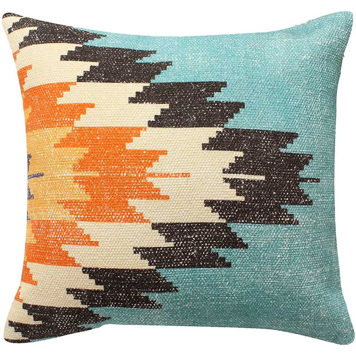 Benzara BM221642 18 x 18 Handwoven Cotton Accent Pillow with Fiery Print, Multicolor