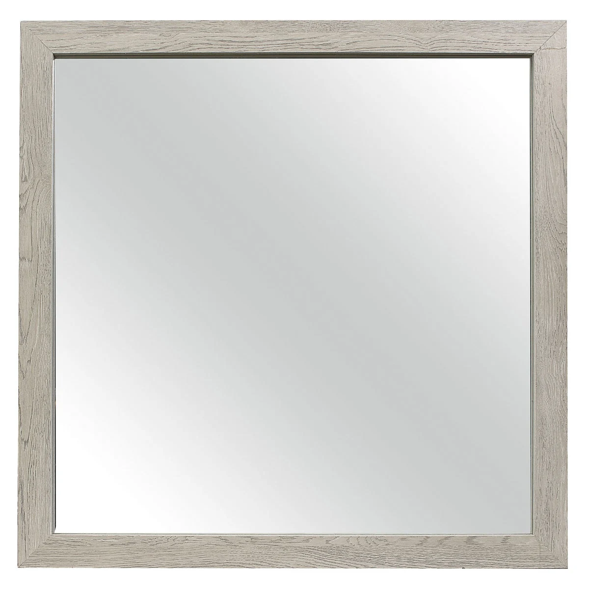 Benzara Transitional Style Square Mirror with Wooden Frame, Brown