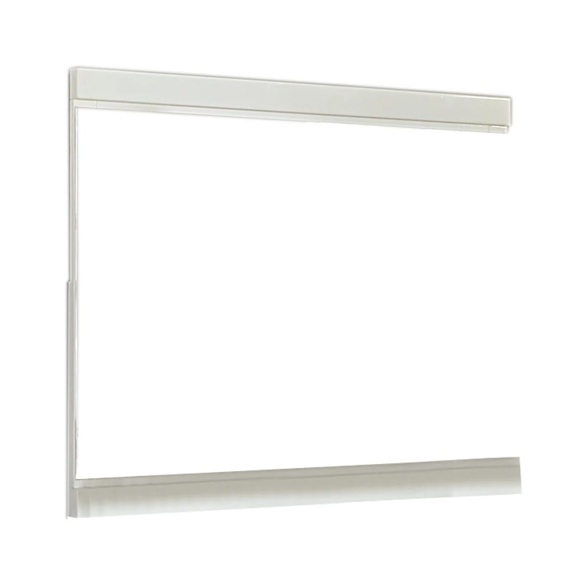 Benzara Trim Top and Bottom Wooden Frame Mirror with Mounting Hardware, White