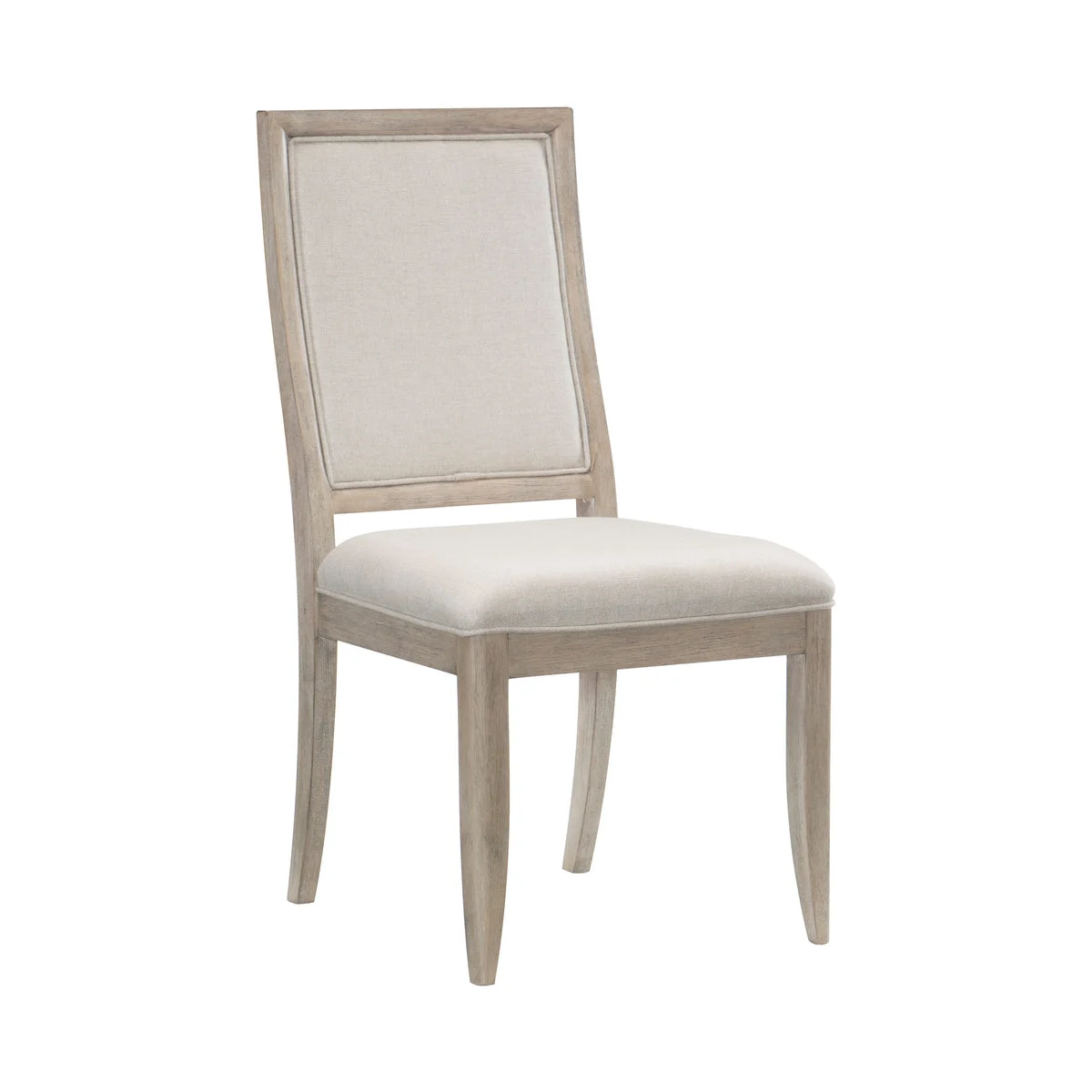 Benzara Wooden Side Chair with Fabric Padded Seat, Set of 2, Gray and Brown