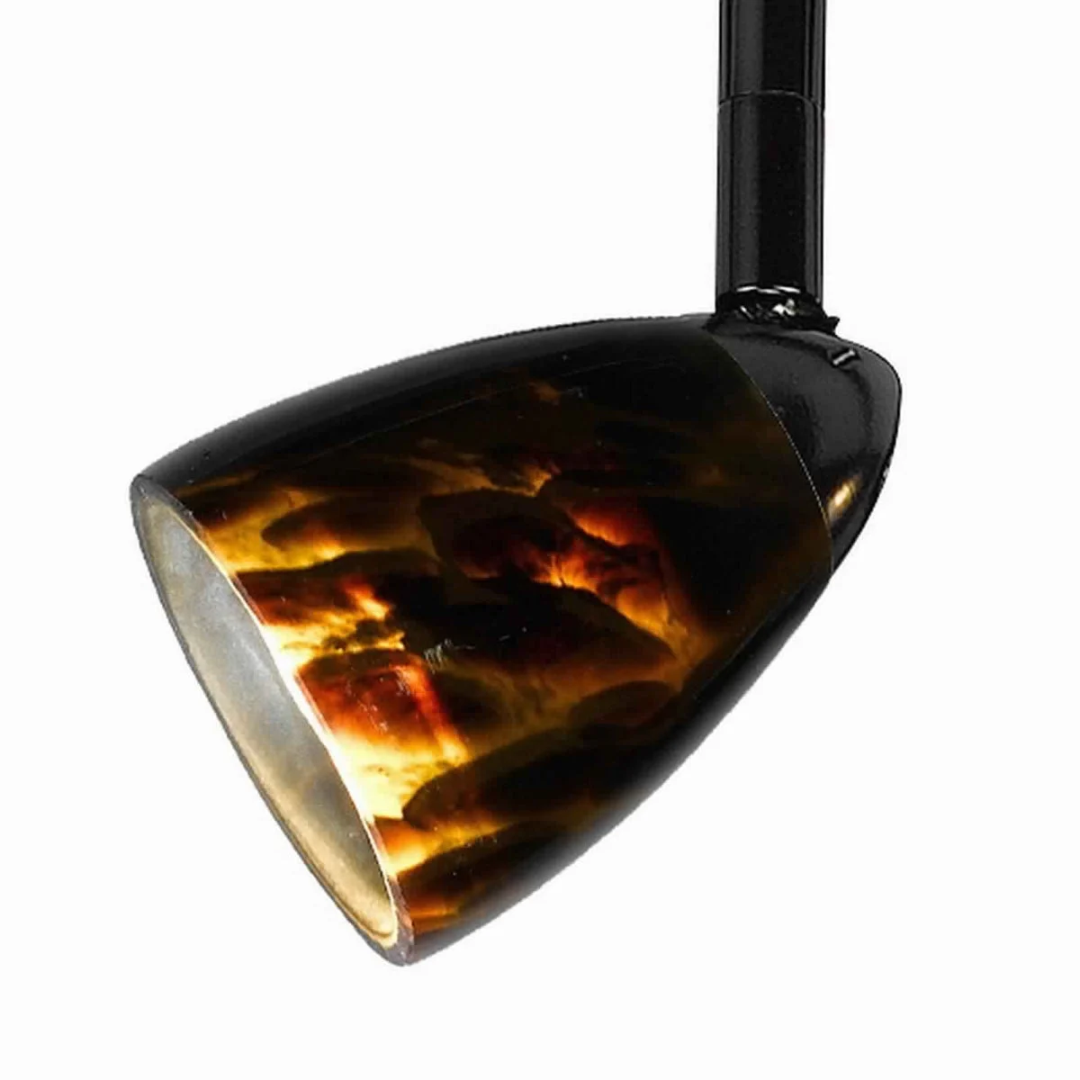 Benzara 50 Watt Track Fixture with Handblown Glass Shade, Black and Brown