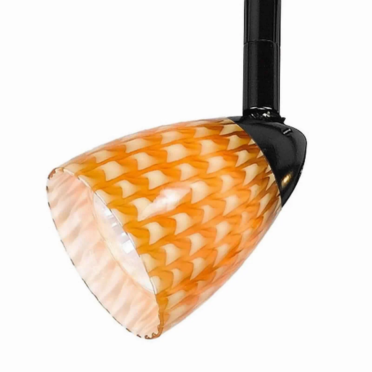 Benzara 50 Watt Track Fixture with Handblown Glass Shade, Black and Yellow